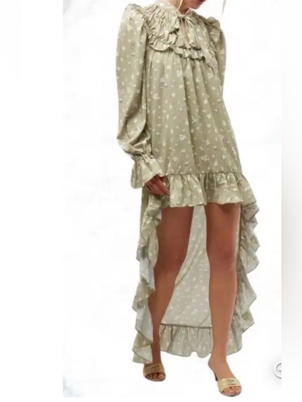 WeWoreWhat Floral High-Low Ruffle Dress, NWT, S
